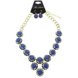 Mi Amore Necklace-Earring-Set Gold-Tone/Blue