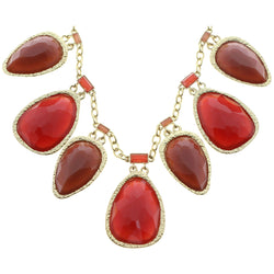 Mi Amore Necklace-Earring-Set Gold-Tone/Red