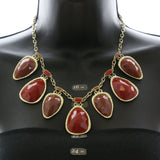 Mi Amore Necklace-Earring-Set Gold-Tone/Red