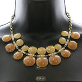 Mi Amore Necklace-Earring-Set Gold-Tone/Peach