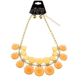 Mi Amore Necklace-Earring-Set Gold-Tone/Peach