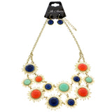 Mi Amore Necklace-Earring-Set Gold-Tone/Multicolor