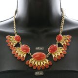 Mi Amore Necklace-Earring-Set Gold-Tone/Orange