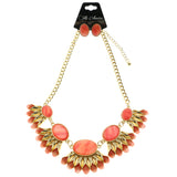 Mi Amore Necklace-Earring-Set Gold-Tone/Orange