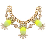 Mi Amore Necklace-Earring-Set Gold-Tone/Green