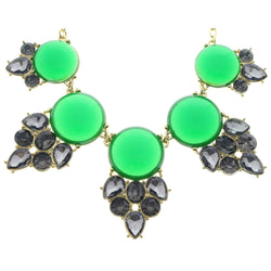 Mi Amore Necklace-Earring-Set Gold-Tone/Green