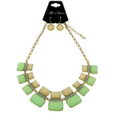 Mi Amore Necklace-Earring-Set Gold-Tone/Green