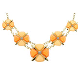 Mi Amore Necklace-Earring-Set Gold-Tone/Orange