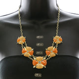 Mi Amore Necklace-Earring-Set Gold-Tone/Orange