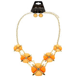 Mi Amore Necklace-Earring-Set Gold-Tone/Orange