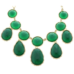 Mi Amore Necklace-Earring-Set Gold-Tone/Green