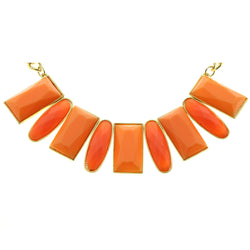 Mi Amore Necklace-Earring-Set Gold-Tone/Peach