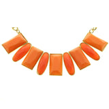 Mi Amore Necklace-Earring-Set Gold-Tone/Peach