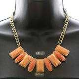 Mi Amore Necklace-Earring-Set Gold-Tone/Peach