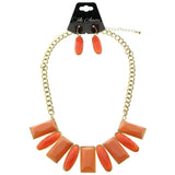 Mi Amore Necklace-Earring-Set Gold-Tone/Peach