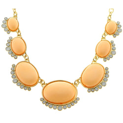 Mi Amore Necklace-Earring-Set Gold-Tone/Peach