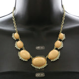 Mi Amore Necklace-Earring-Set Gold-Tone/Peach