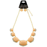 Mi Amore Necklace-Earring-Set Gold-Tone/Peach