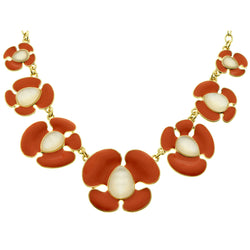 Mi Amore Necklace-Earring-Set Gold-Tone/Orange