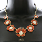 Mi Amore Necklace-Earring-Set Gold-Tone/Orange