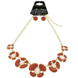 Mi Amore Necklace-Earring-Set Gold-Tone/Orange