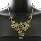 Mi Amore Flower Necklace-Earring-Set Gold-Tone/Blue