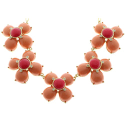 Mi Amore Fashion-Necklace Gold-Tone/Peach