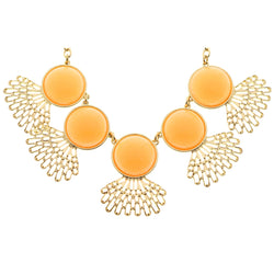 Mi Amore Necklace-Earring-Set Gold-Tone/Peach