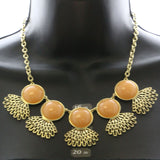 Mi Amore Necklace-Earring-Set Gold-Tone/Peach