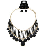 Mi Amore Necklace-Earring-Set Gold-Tone/Black