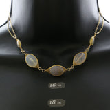 Mi Amore Collar-Necklace Gold-Tone/White