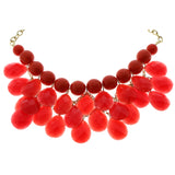 Mi Amore Necklace-Earring-Set Gold-Tone/Red