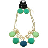 Mi Amore Necklace-Earring-Set Gold-Tone/Green