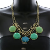 Mi Amore Necklace-Earring-Set Gold-Tone/Green