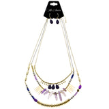 Mi Amore Necklace-Earring-Set Gold-Tone/Purple