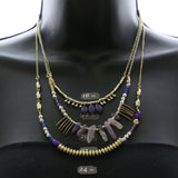 Mi Amore Necklace-Earring-Set Gold-Tone/Purple