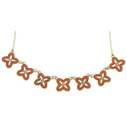 Mi Amore Fashion-Necklace Gold-Tone/Orange