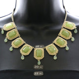 Mi Amore Necklace-Earring-Set Gold-Tone/Green