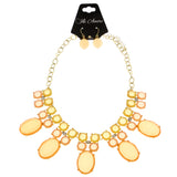 Mi Amore Necklace-Earring-Set Gold-Tone/Peach