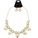 Mi Amore Necklace-Earring-Set Gold-Tone/Green