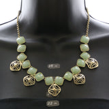 Mi Amore Necklace-Earring-Set Gold-Tone/Green