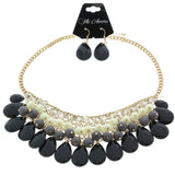 Mi Amore Necklace-Earring-Set Gold-Tone/Black