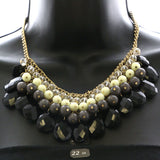 Mi Amore Necklace-Earring-Set Gold-Tone/Black