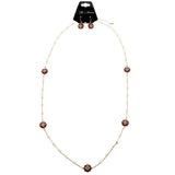 Mi Amore Necklace-Earring-Set Gold-Tone/Red