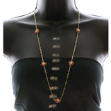 Mi Amore Necklace-Earring-Set Gold-Tone/Red