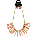 Mi Amore Necklace-Earring-Set Gold-Tone/Pink