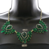 Mi Amore Necklace-Earring-Set Gold-Tone/Green