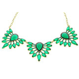 Mi Amore Necklace-Earring-Set Gold-Tone/Green