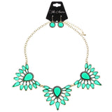 Mi Amore Necklace-Earring-Set Gold-Tone/Green