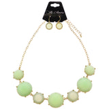 Mi Amore Necklace-Earring-Set Gold-Tone/Green